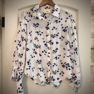 Anthropologie Blueberry Print Blouse Summer